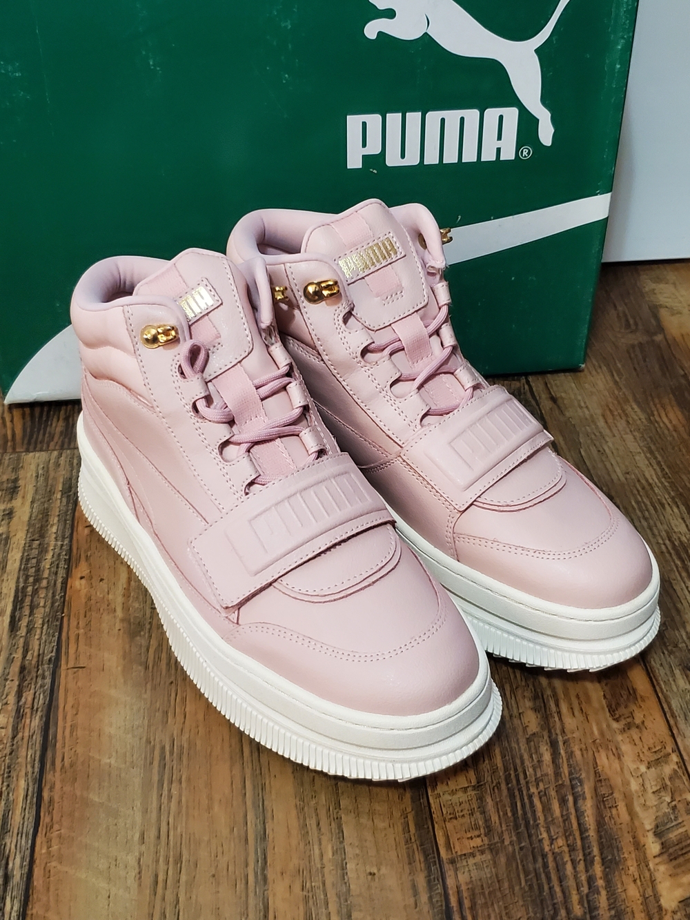 PUMA Women's DEVA Boots Pink High-Top Platform Sneakers